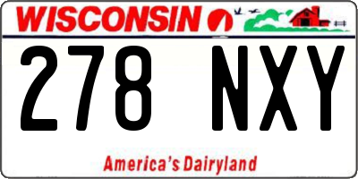 WI license plate 278NXY
