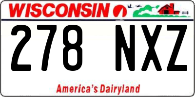 WI license plate 278NXZ