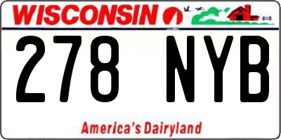 WI license plate 278NYB
