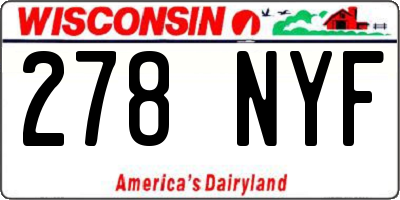 WI license plate 278NYF