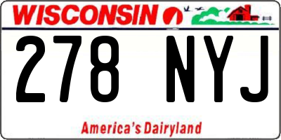 WI license plate 278NYJ
