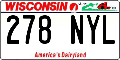 WI license plate 278NYL