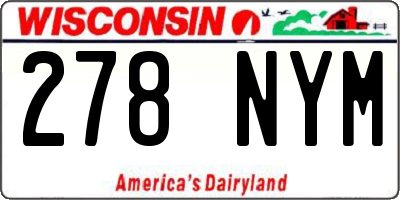 WI license plate 278NYM