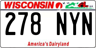WI license plate 278NYN
