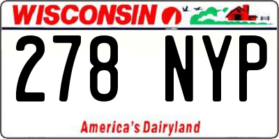 WI license plate 278NYP
