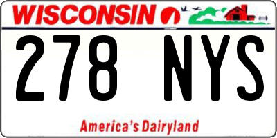 WI license plate 278NYS