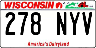 WI license plate 278NYV