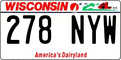 WI license plate 278NYW