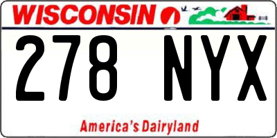 WI license plate 278NYX