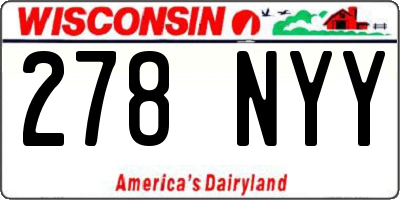 WI license plate 278NYY