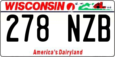 WI license plate 278NZB