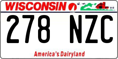 WI license plate 278NZC
