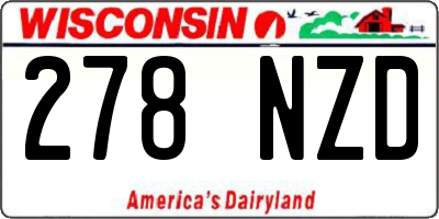 WI license plate 278NZD