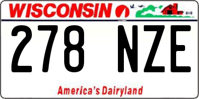 WI license plate 278NZE