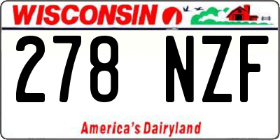 WI license plate 278NZF