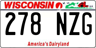 WI license plate 278NZG