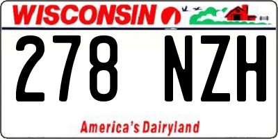 WI license plate 278NZH