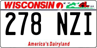 WI license plate 278NZI