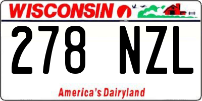 WI license plate 278NZL