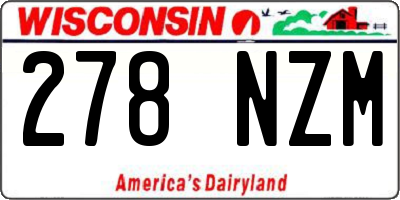 WI license plate 278NZM
