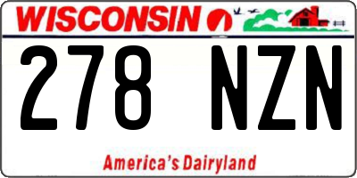 WI license plate 278NZN