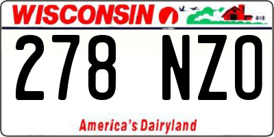 WI license plate 278NZO
