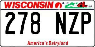 WI license plate 278NZP