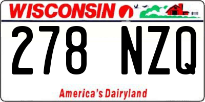 WI license plate 278NZQ