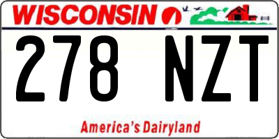 WI license plate 278NZT