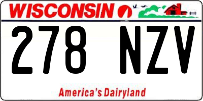 WI license plate 278NZV