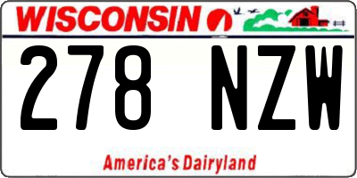 WI license plate 278NZW