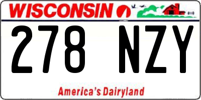 WI license plate 278NZY