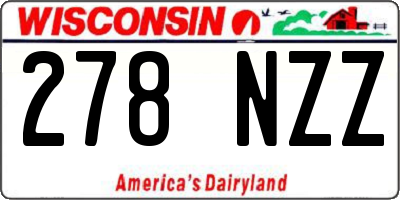 WI license plate 278NZZ