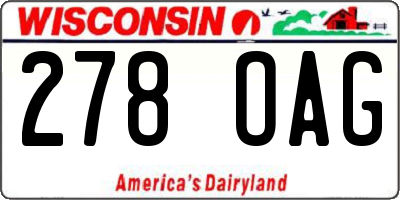 WI license plate 278OAG