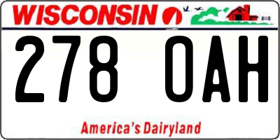 WI license plate 278OAH