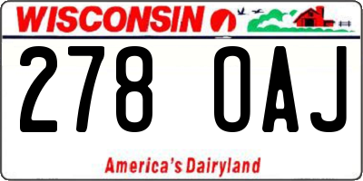 WI license plate 278OAJ