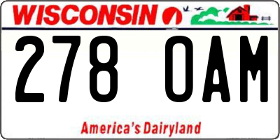WI license plate 278OAM
