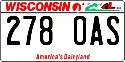 WI license plate 278OAS