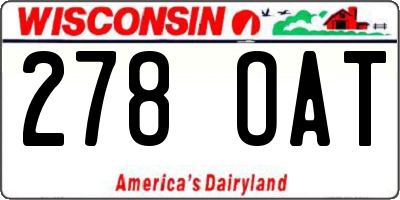 WI license plate 278OAT
