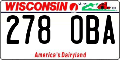 WI license plate 278OBA