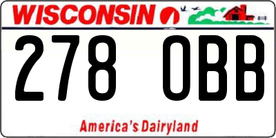 WI license plate 278OBB