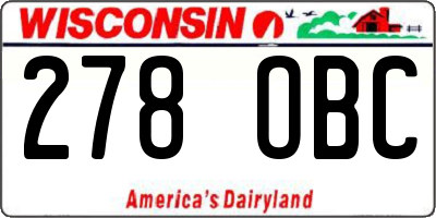 WI license plate 278OBC