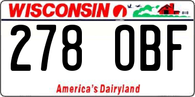 WI license plate 278OBF