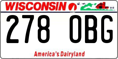 WI license plate 278OBG