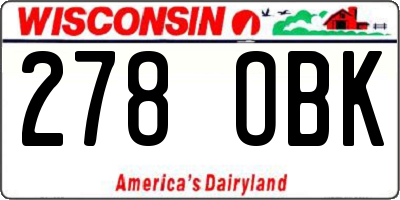 WI license plate 278OBK