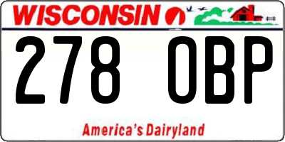 WI license plate 278OBP