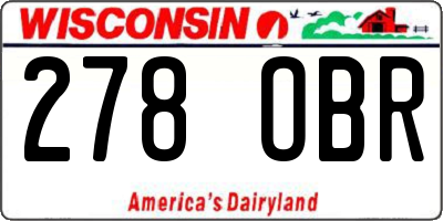WI license plate 278OBR
