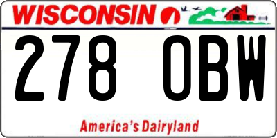 WI license plate 278OBW