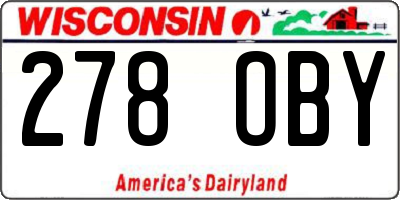 WI license plate 278OBY