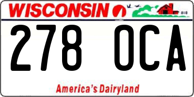WI license plate 278OCA